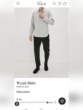 Rails Men's Dress Shirt 100% Cotton XL Casual Office Spring Summer